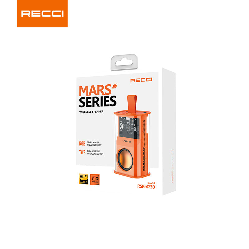 Recci RSK-W30 Mars Series Wireless Bluetooth Speaker Portable With RGB Colorful Lights