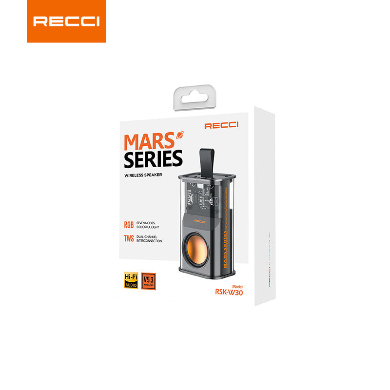 Recci RSK-W30 Mars Series Wireless Bluetooth Speaker Portable With RGB Colorful Lights