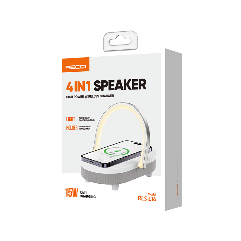 Recci RLS-L16   4 IN1 SPEAKER WIRELESS CHARGER