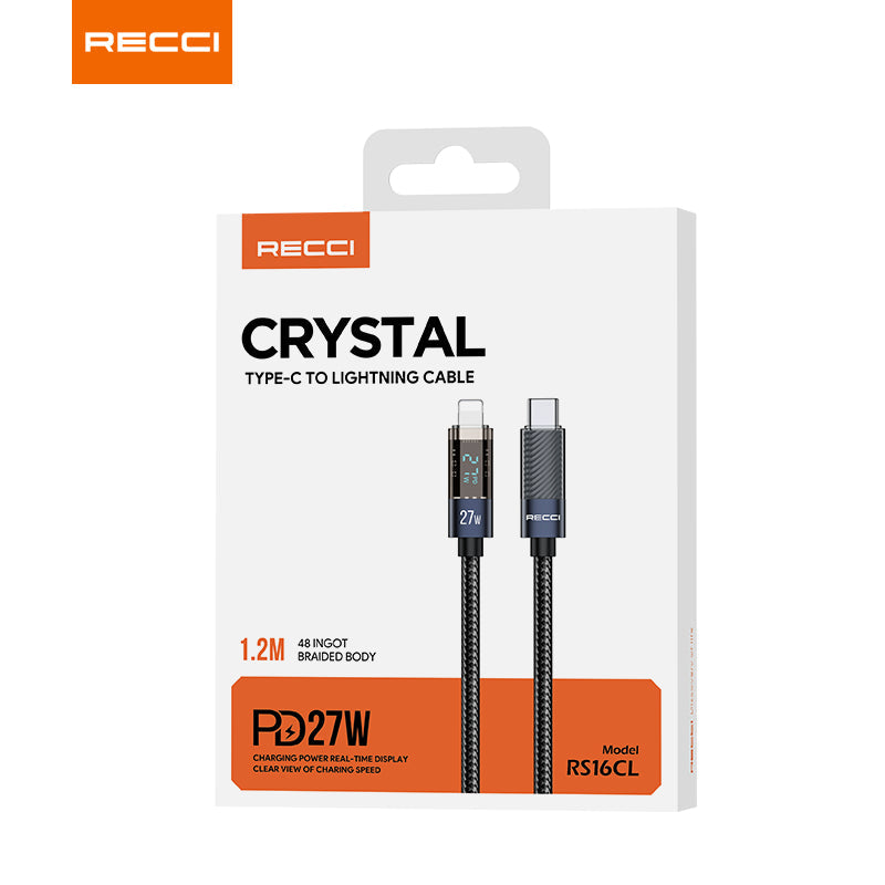 Recci RS16 Crystal Digital Display Charging Data Cable Series